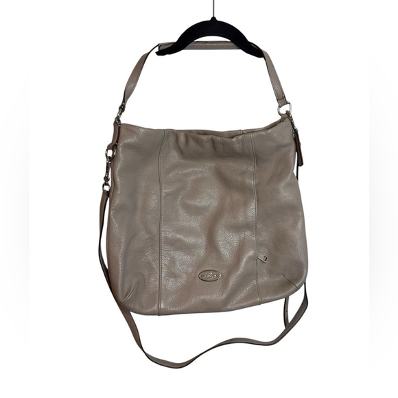 COACH GRAY LEATHER ISABELLE SHOULDER BAG - Picture 1 of 9